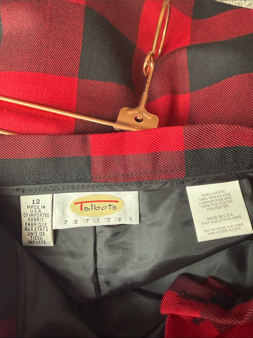 Talbots Red and Black Buffalo Plaid Maxi Skirt - Picture 3 of 3